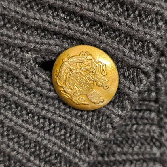 Ralph Lauren LRL Cardigan Sweater Womens Size Medium Double Breasted Gold Button - Picture 4 of 10